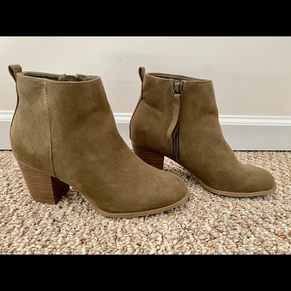 Forest green ankle booties